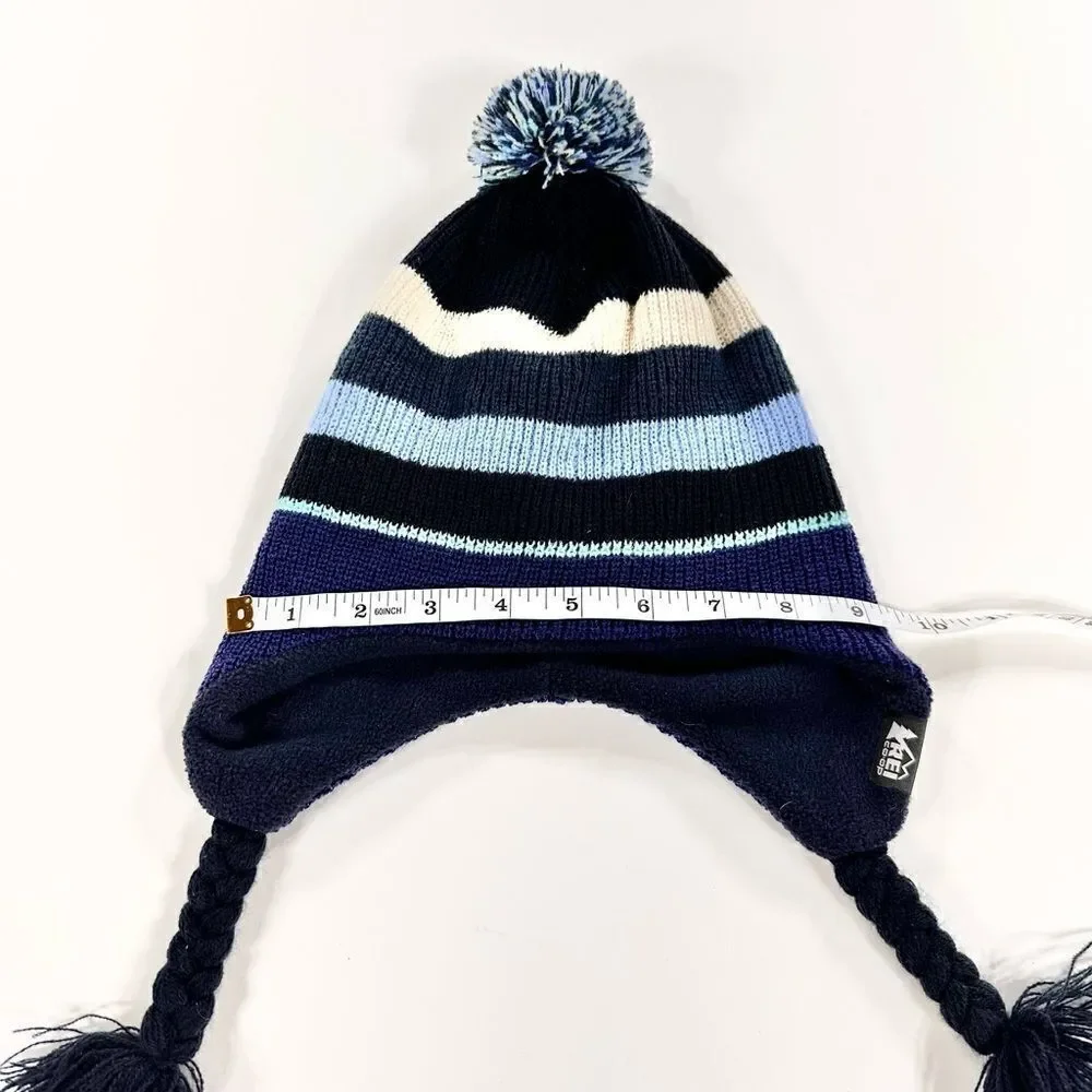 REI kids knit hat with tassels OS